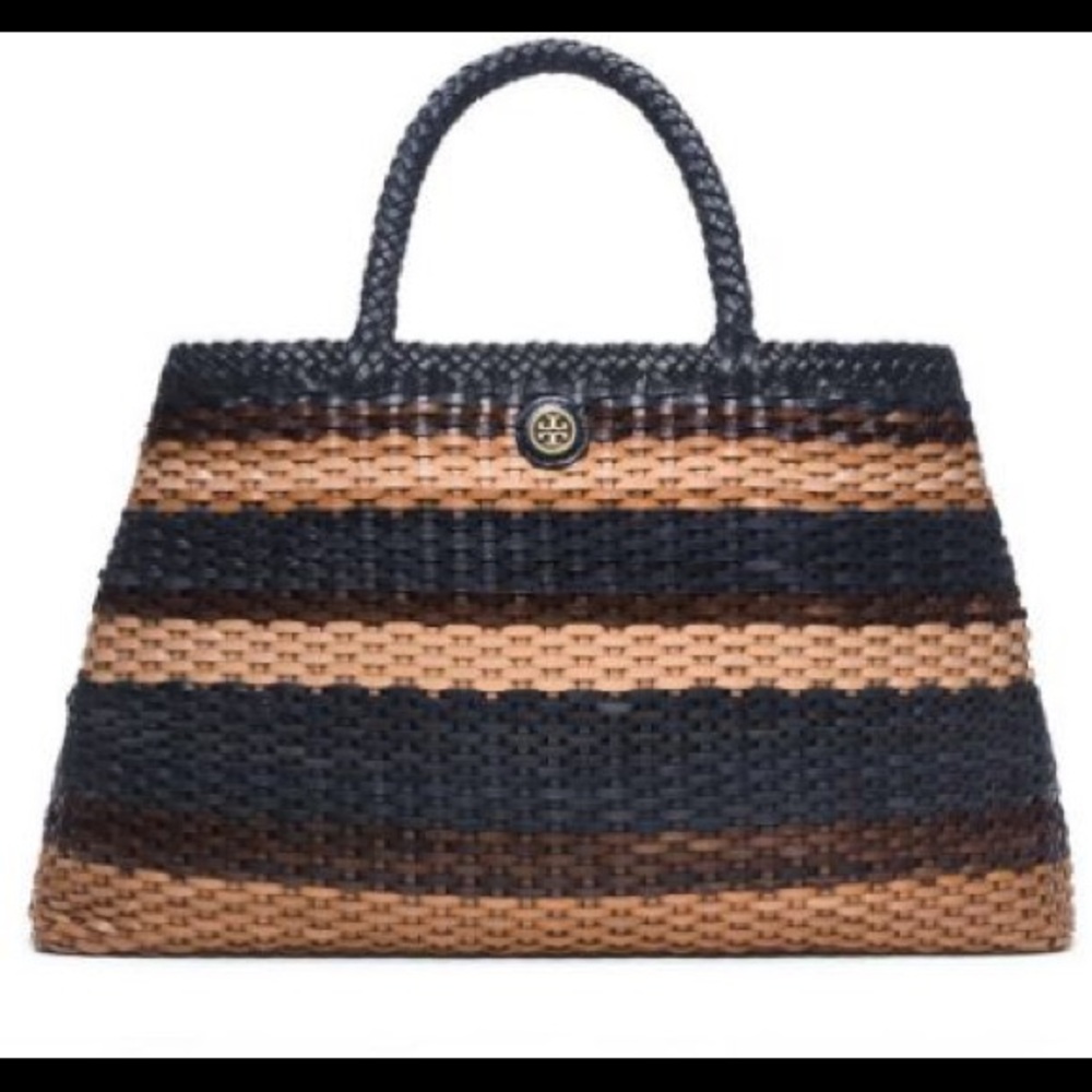 Tory Burch Robinson Basket Weave Slouchy Tote